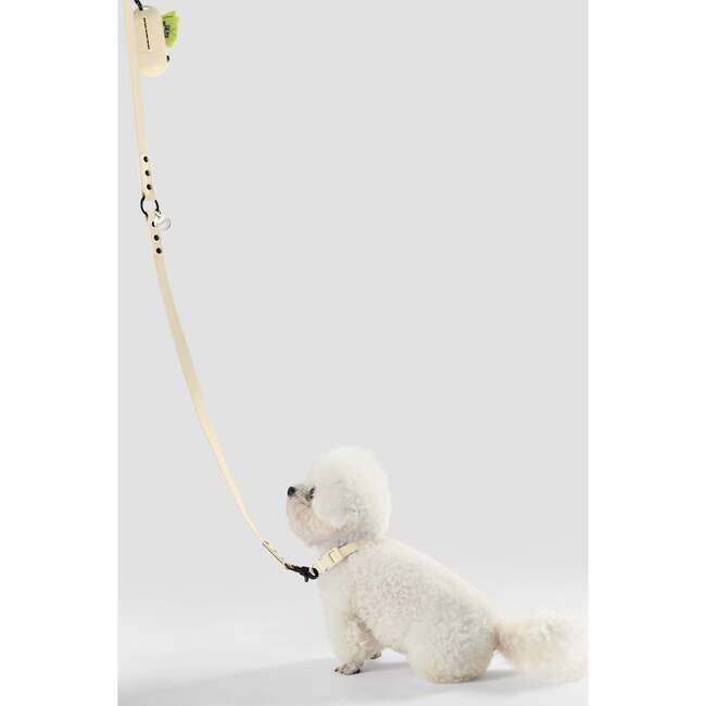 Luna 8FT Adjustable 6-in-1 Waterproof Hands Free Leash and Collar with LED Flashlight, Bag Dispenser, and Poop Bag Holder, Almond - Collars, Leashes & Harnesses - 6