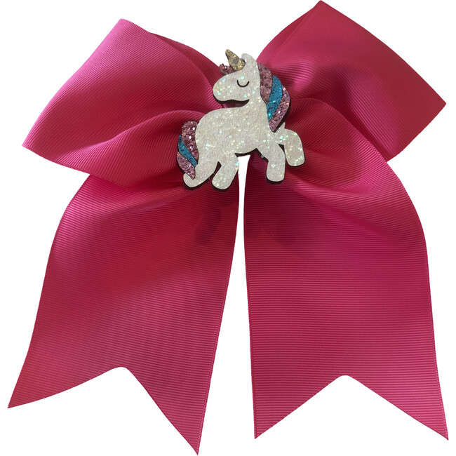 Glitter Unicorn Bow, Pink - Bows - 1