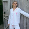 Tee Time Long Pajama Set, White & Pink - Pajamas - 2