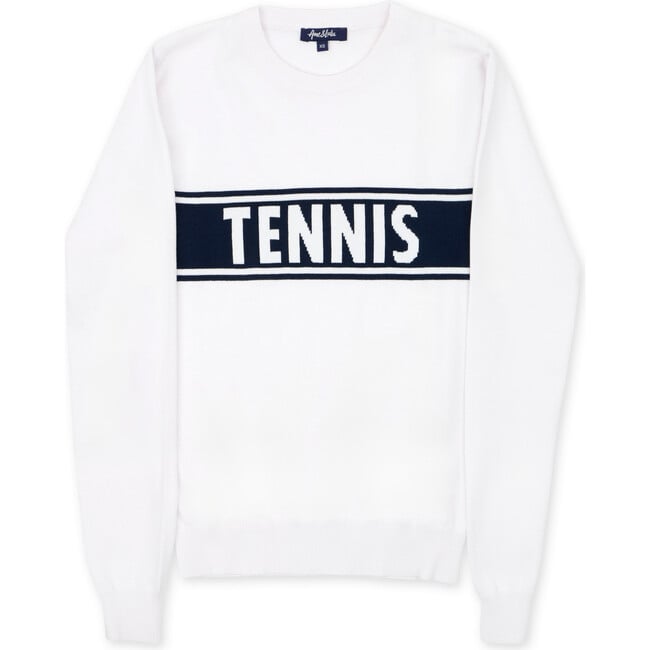 Club Sport Sweater, White/Navy Tennis