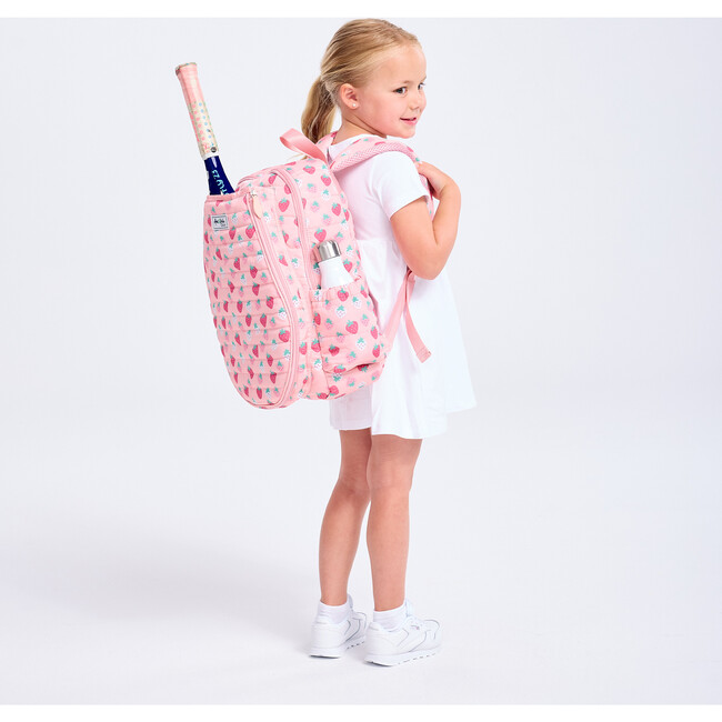 Little Love Tennis Backpack, Strawberry Puffer - Backpacks - 4