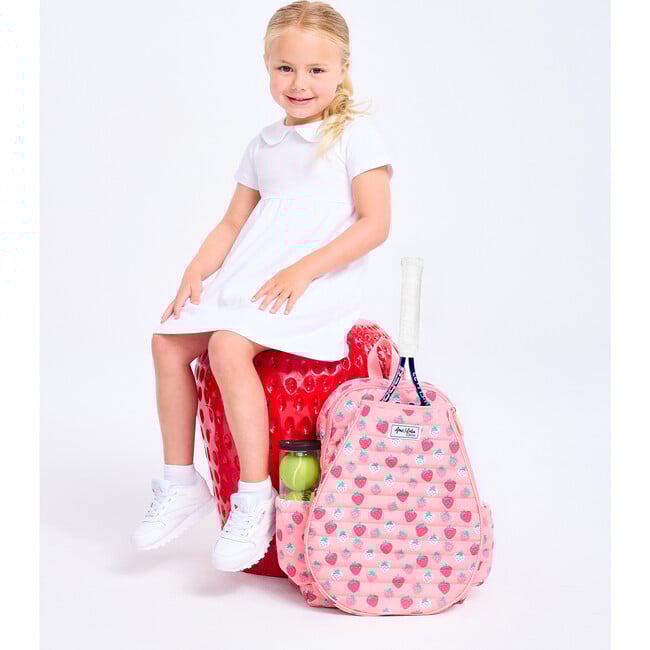 Little Love Tennis Backpack, Strawberry Puffer - Backpacks - 5