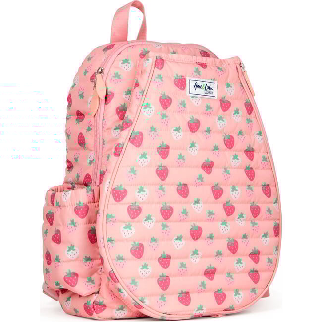 Little Love Tennis Backpack, Strawberry Puffer - Backpacks - 6