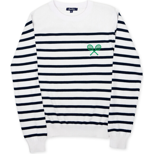 Club Sport Sweater, Navy Rally Stripes