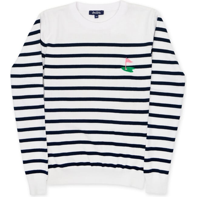 Club Sport Sweater, Navy Fairway Stripes