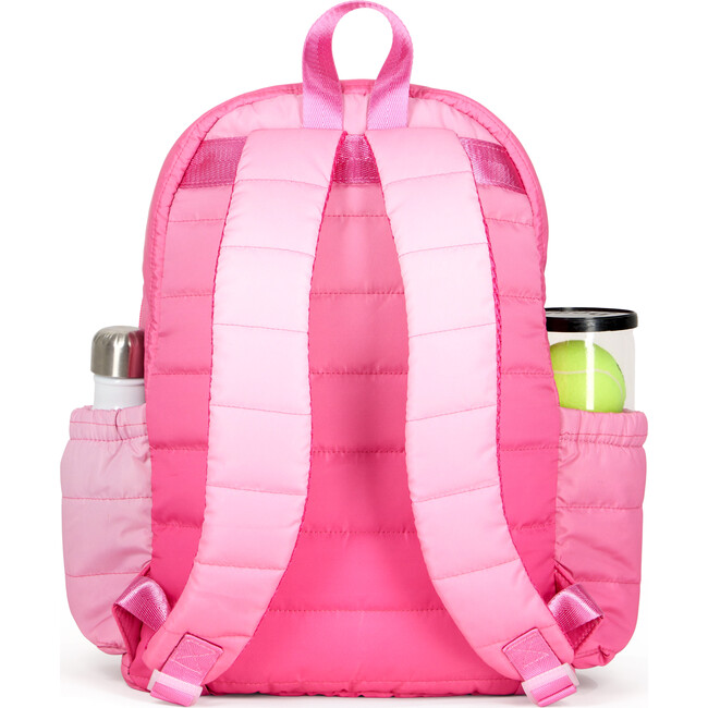 Big Love Tennis Backpack, Hot Pink Ombre Puffer - Backpacks - 5