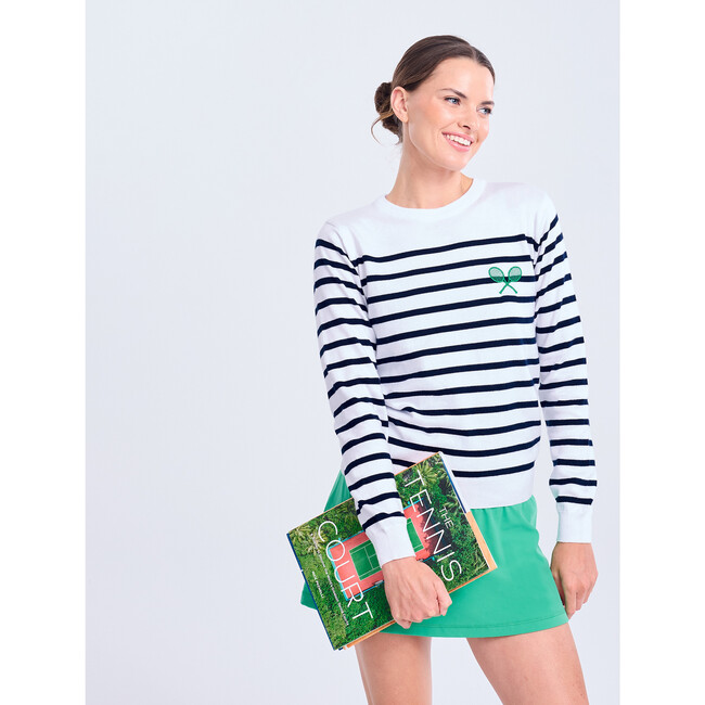 Club Sport Sweater, Navy Rally Stripes - Sweaters - 4