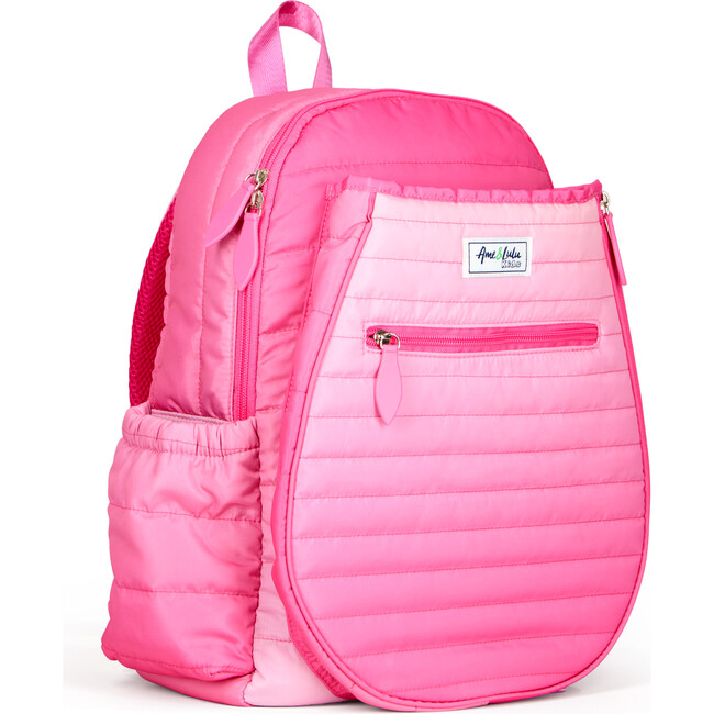 Big Love Tennis Backpack, Hot Pink Ombre Puffer - Backpacks - 6