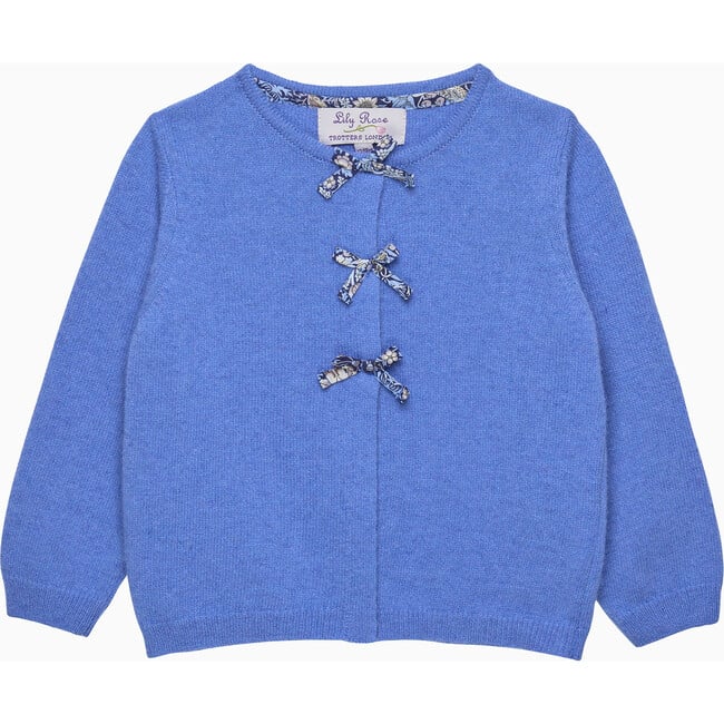 Strawberry Thief Bow Cardigan, Blue Strawberry Thief