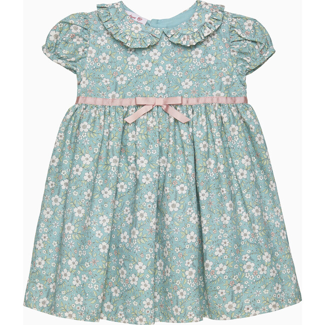 Maggie Floral Pie Crust Dress, Green Floral