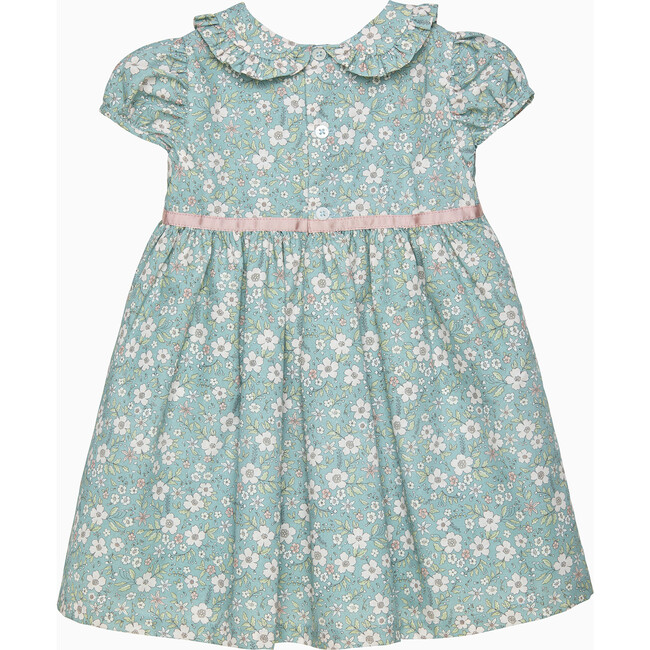 Maggie Floral Pie Crust Dress, Green Floral