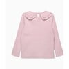 Grace Bow Collar Top, Dusky Pink - Blouses - 2 - thumbnail