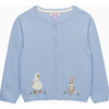 Baby Duck And Bunny Cardigan, Pale Blue - Cardigans - 1 - thumbnail