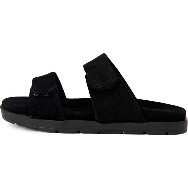 Rafa Double Velcro Strap Slides Slip Ons, Black - Slip Ons - 1