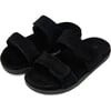 Rafa Double Velcro Strap Slides Slip Ons, Black - Slip Ons - 2 - thumbnail