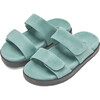 Rafa Double Velcro Strap Slides Slip Ons, Turquoise - Slip Ons - 2 - thumbnail