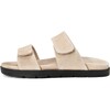 Rafa Double Velcro Strap Slides Slip Ons, Beige - Slip Ons - 1 - thumbnail