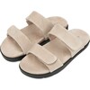 Rafa Double Velcro Strap Slides Slip Ons, Beige - Slip Ons - 2