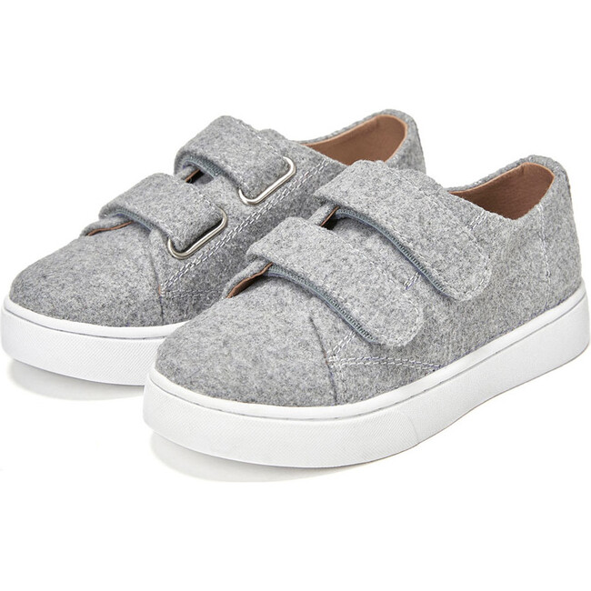 Robby 2.0 Trim Wool Leather Sneakers, Grey