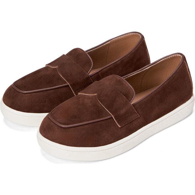 Kirk Suede Square Toe Slip-On Sneakers, Brown