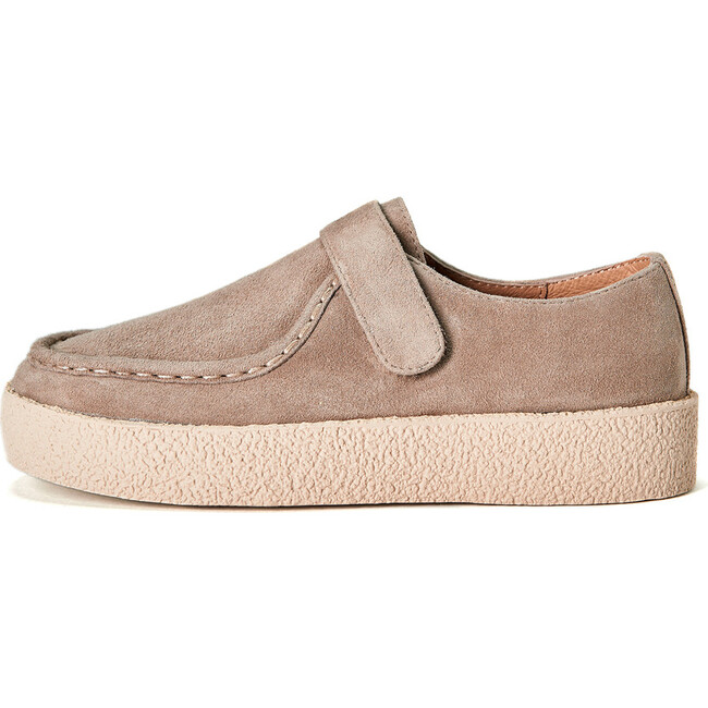 Liam Suede Velcro Strap Loafers Boots, Beige