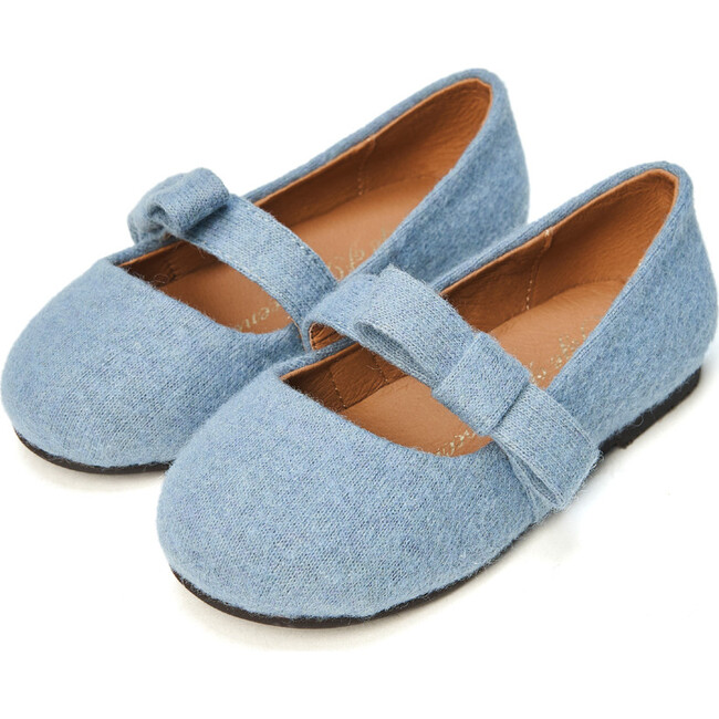 Mia Wool Ballet Flats, Blue