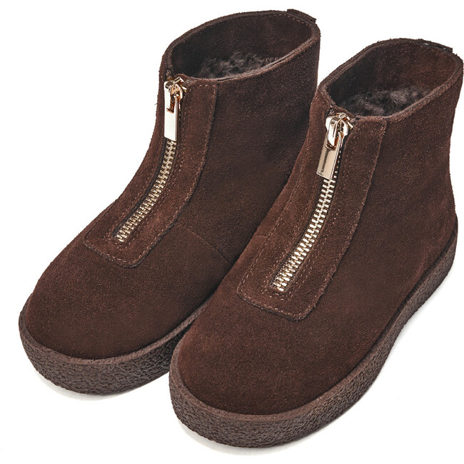 Leah Suede Boots, Chocolate