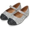 Bebe Glitter Mary Janes, Silver & Black - Mary Janes - 2 - thumbnail