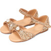 Mila Glitter Leather Slip-On Flat Sandals, Gold - Sandals - 2 - thumbnail