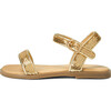 Iris Leather Slim Strap Sequins Sandals, Gold - Sandals - 1 - thumbnail