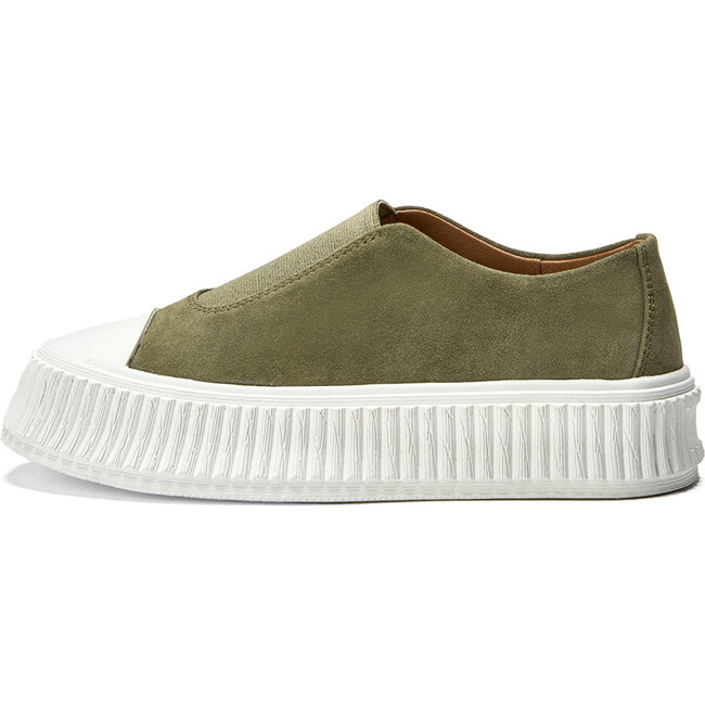 Archi Suede Round-Toe Sneakers, Khaki - Sneakers - 1