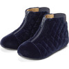 Nicole Quilted Velvet Zipped Ankle Boots, Navy Total - Boots - 2 - thumbnail
