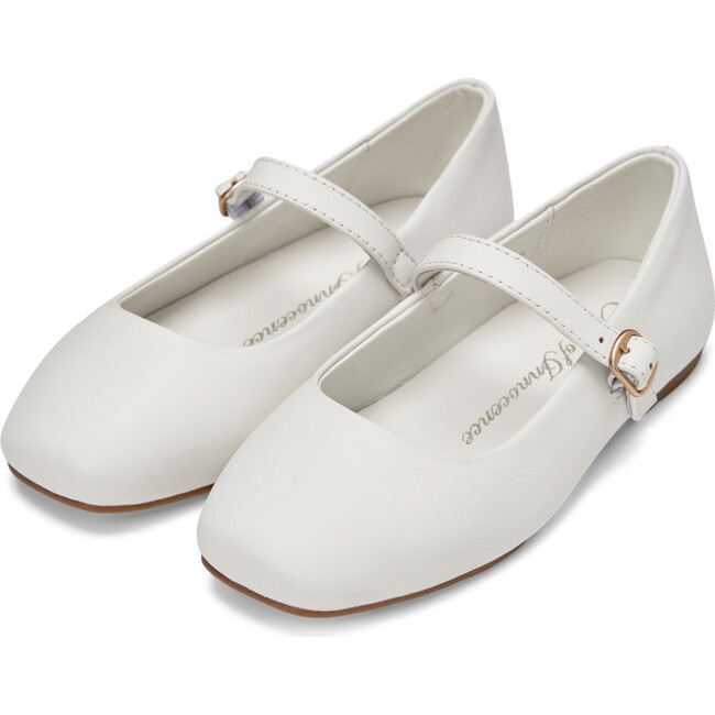 Mandy Rounded Square Toe Mary Janes, White Total