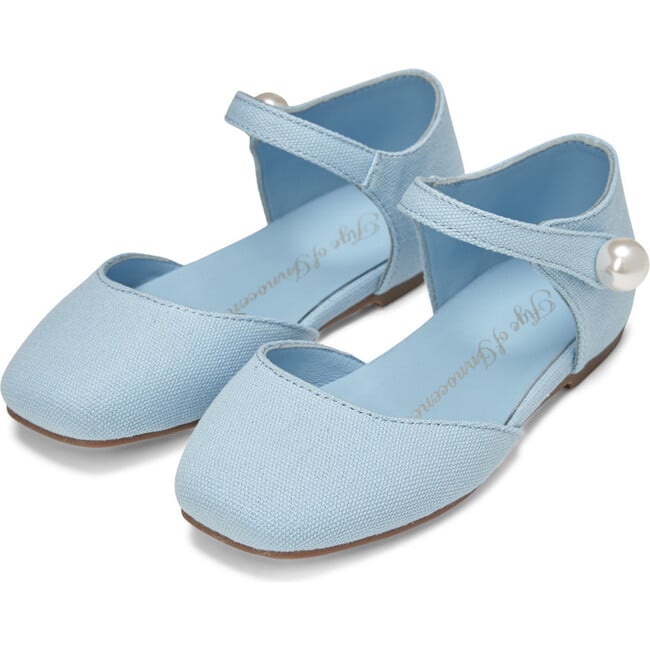 Libby Square Toe Canvas And Pearl Leather Strap Sandals, Blue Total - Sandals - 2