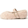 Buffy Contrasted Strap Fluffy Shearling Woody Shoes, Pink And Pink - Mary Janes - 1 - thumbnail