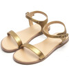 Ricky Slim Strip Leather Strap Sandals, Gold - Sandals - 2 - thumbnail