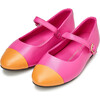 Bebe Leather 2.0 Pointed Toe Ballet Flat, Fuchsia And Orange - Mary Janes - 2 - thumbnail