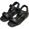 Anouk Square Toe Elastic Slingback Straps Sandals, Black Total - Sandals - 2