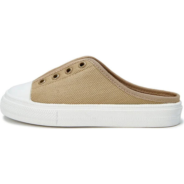 Alex 2.0 Backless Round Toe Canvas Sneakers, Beige Total