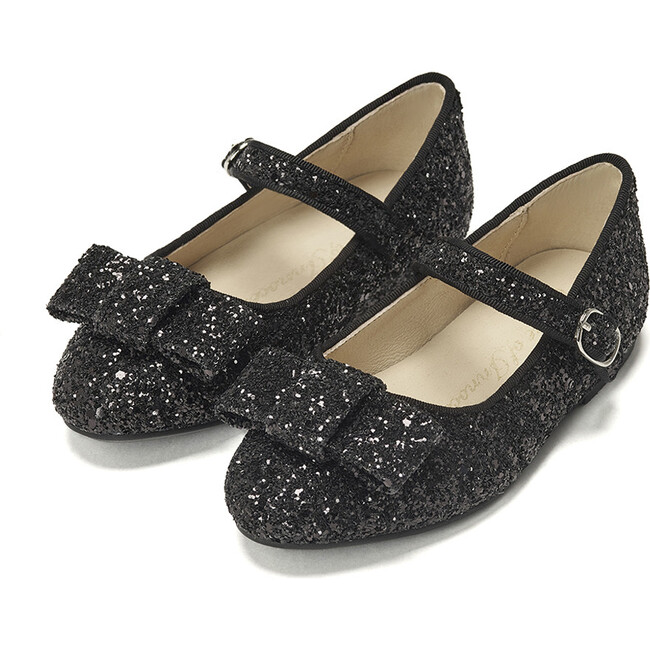 Ellen Glitter Mary Janes, Black