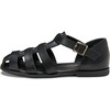 Lana Interlocked Leather Strap Sandals, Black - Sandals - 1 - thumbnail
