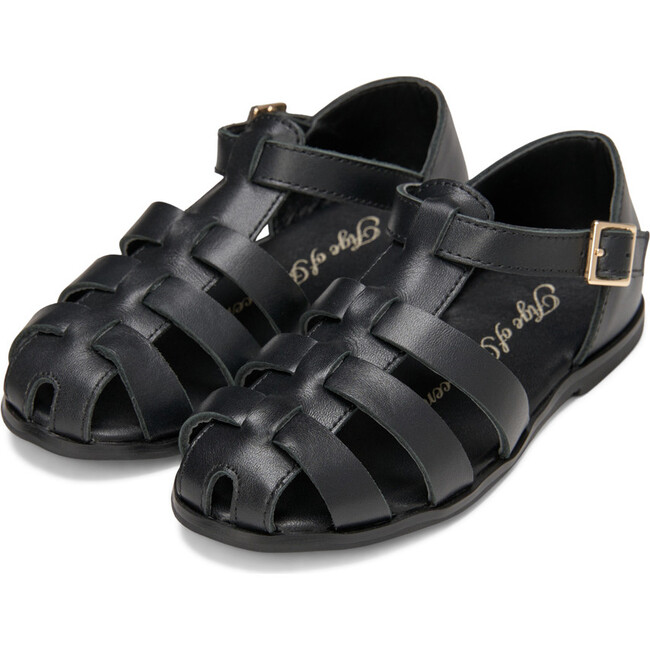 Lana Interlocked Leather Strap Sandals, Black - Sandals - 2