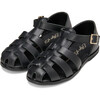 Lana Interlocked Leather Strap Sandals, Black - Sandals - 2 - thumbnail