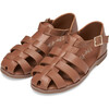 Lana Interlocked Leather Strap Sandals, Camel - Sandals - 2 - thumbnail