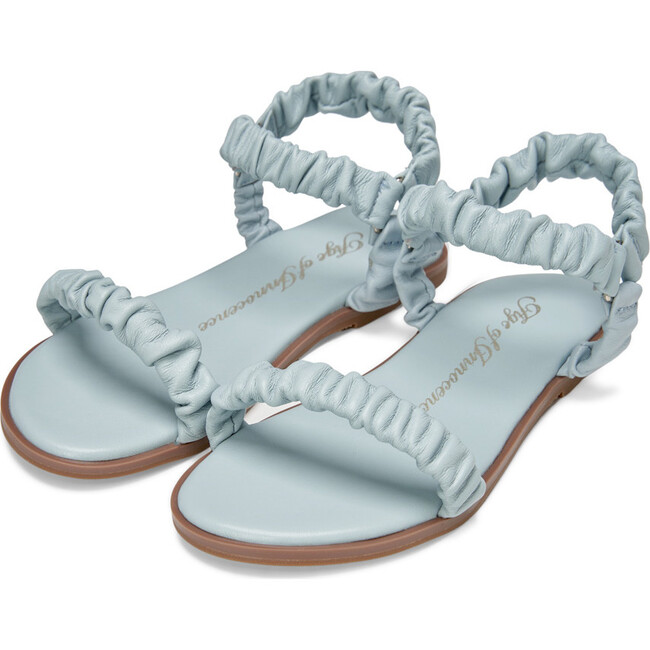 Kyle Elastic Suede Strap Leather Insole Sandals, Blue