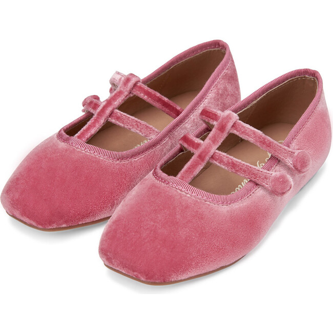 Florence Velvet Double Strap Mary Janes, Pink Total