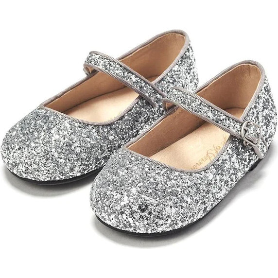 Eva Sparkling Glitter Party Shoes, Silver