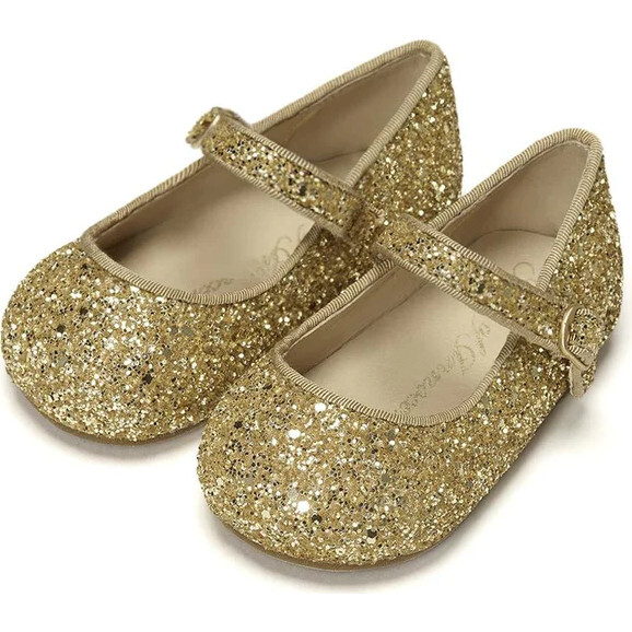Eva Sparkling Glitter Party Shoes, Gold