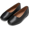 Ember Square Toe Leather Flats, Black Total - Flats - 2 - thumbnail