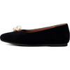 Tessa Velvet Suede Square Toe Ballet Flats, Black - Flats - 1 - thumbnail